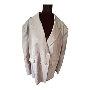 White Birch Double Breasted Blazer XL Gray Stretch Tailored Jacket NWOT 80’s